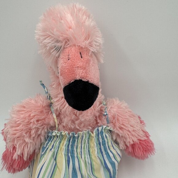 Build A Bear Workshop Pink Flamingo Plush Stuffed Animal 19" Striped Dress - Picture 2 of 10